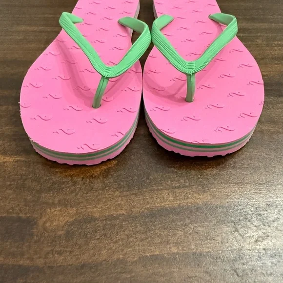 Vineyard Vines Pink and Green Flip Flops - Picture 2 of 6